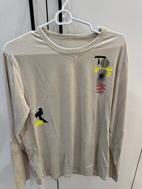 Rare Lululemon x Justin Broadbent All Yours Long Sleeve Tan Shirt - Size Medium